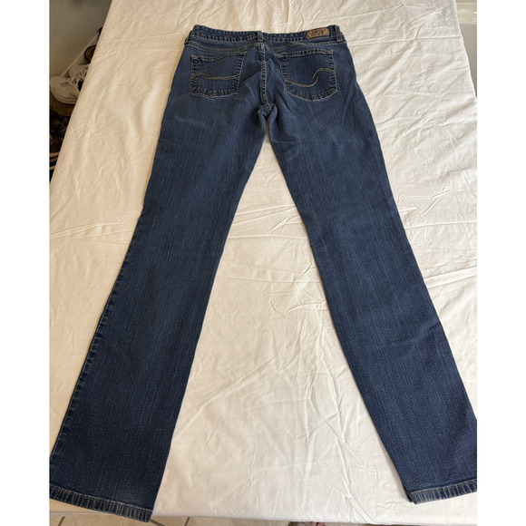 Levi Strauss Signature Mid Rise Straight Jeans Misses 12 Long Dark Wash 0163 - Picture 3 of 12